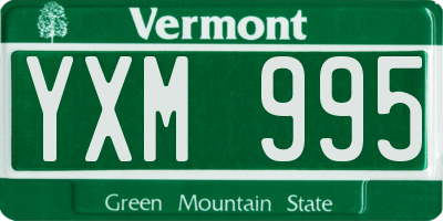 VT license plate YXM995