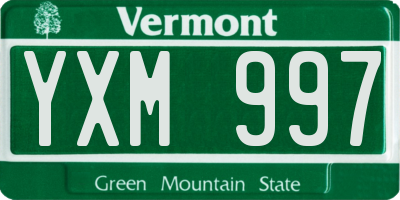 VT license plate YXM997