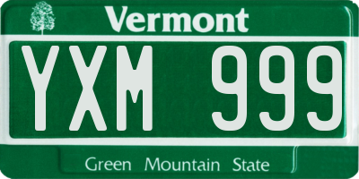 VT license plate YXM999