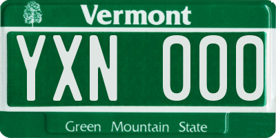 VT license plate YXN000
