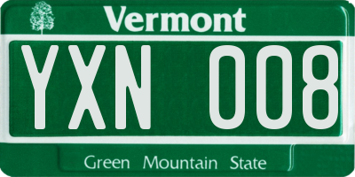 VT license plate YXN008