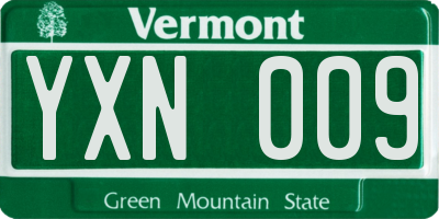 VT license plate YXN009