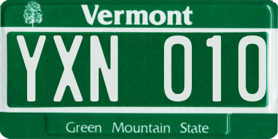 VT license plate YXN010