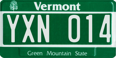 VT license plate YXN014