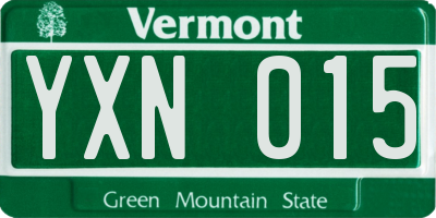 VT license plate YXN015
