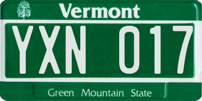 VT license plate YXN017