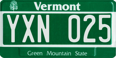 VT license plate YXN025
