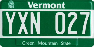 VT license plate YXN027