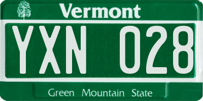 VT license plate YXN028
