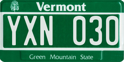 VT license plate YXN030
