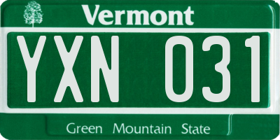VT license plate YXN031