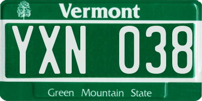 VT license plate YXN038
