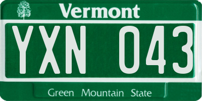 VT license plate YXN043