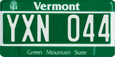 VT license plate YXN044