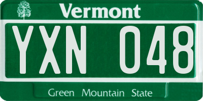 VT license plate YXN048
