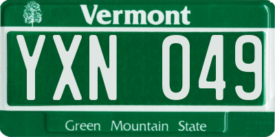 VT license plate YXN049