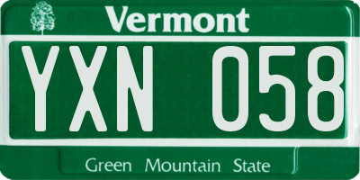 VT license plate YXN058