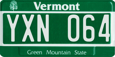 VT license plate YXN064
