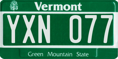 VT license plate YXN077