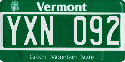 VT license plate YXN092