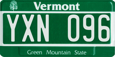 VT license plate YXN096