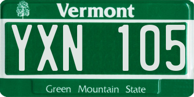 VT license plate YXN105