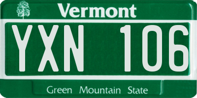 VT license plate YXN106