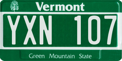 VT license plate YXN107