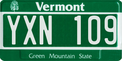 VT license plate YXN109