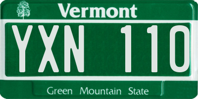 VT license plate YXN110
