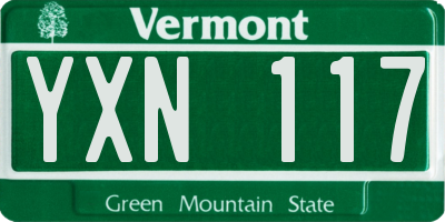 VT license plate YXN117