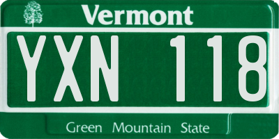 VT license plate YXN118