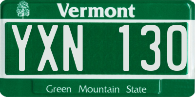 VT license plate YXN130