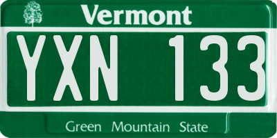 VT license plate YXN133