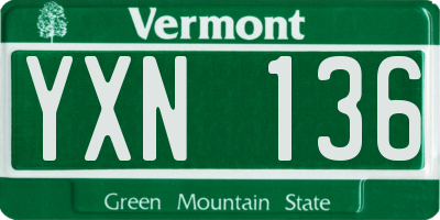 VT license plate YXN136
