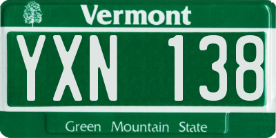 VT license plate YXN138