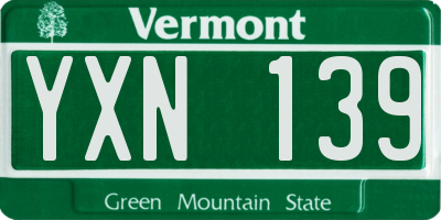 VT license plate YXN139