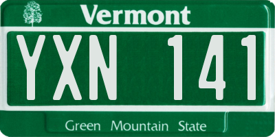 VT license plate YXN141