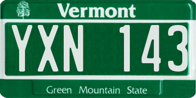 VT license plate YXN143