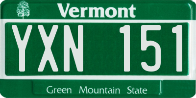 VT license plate YXN151