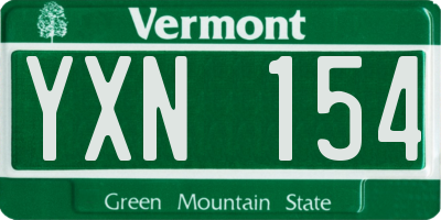 VT license plate YXN154