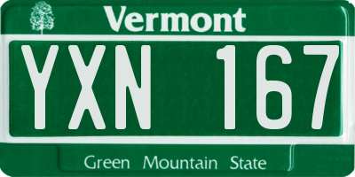 VT license plate YXN167