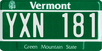 VT license plate YXN181