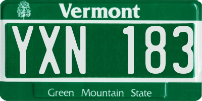 VT license plate YXN183
