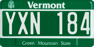 VT license plate YXN184