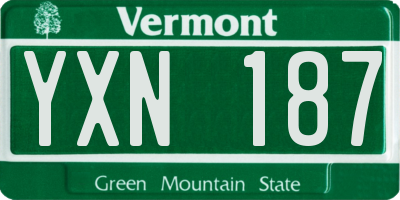 VT license plate YXN187