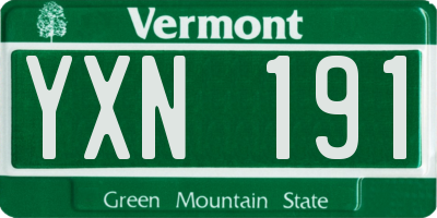 VT license plate YXN191