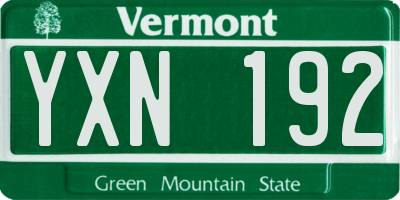 VT license plate YXN192
