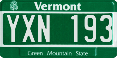 VT license plate YXN193