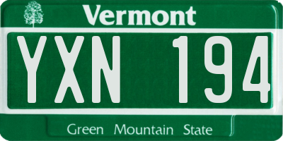 VT license plate YXN194